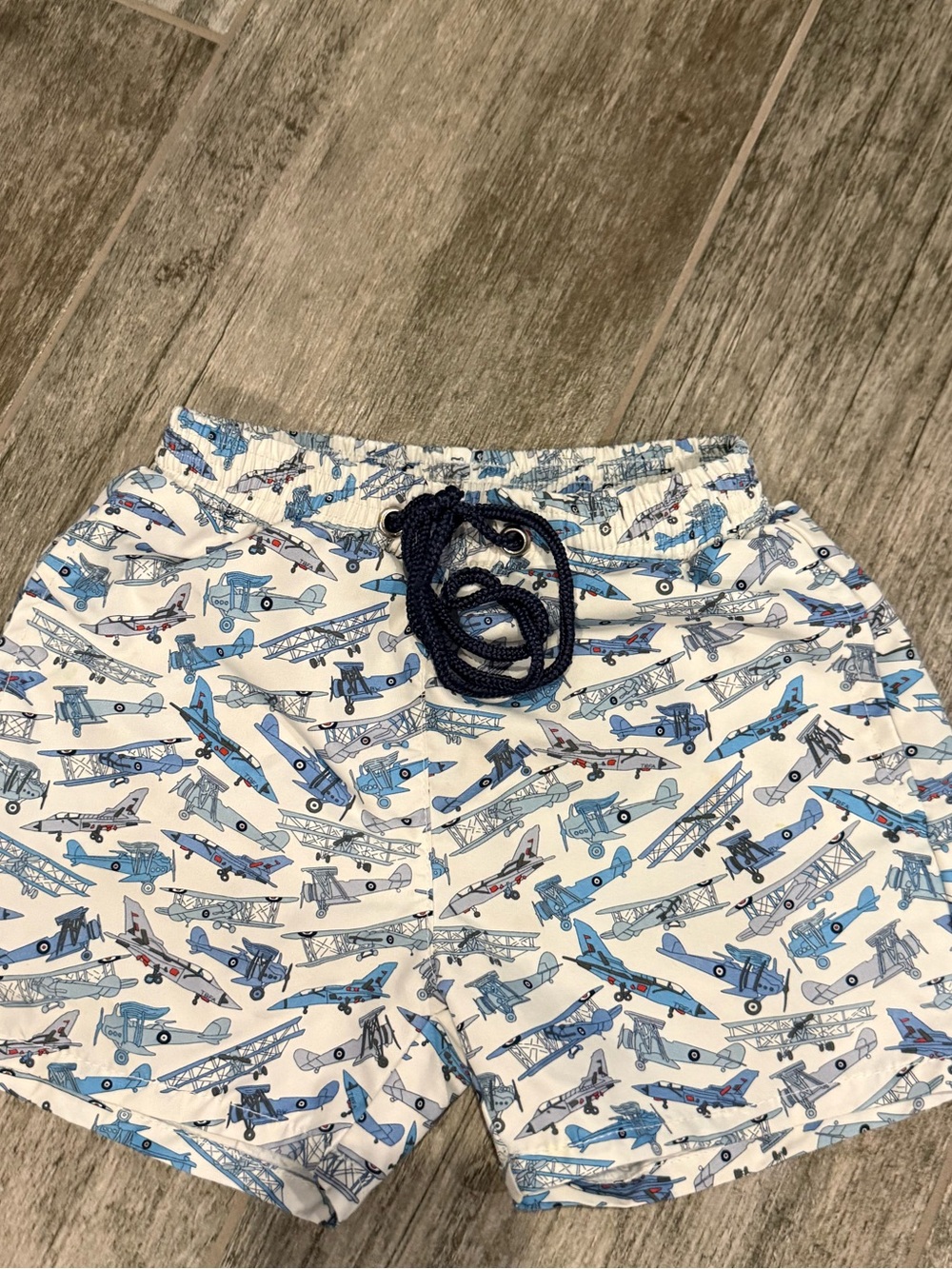 Olivier London Toddler Alexander Swim Shorts in  “Tom Jets" Print - 3/4
